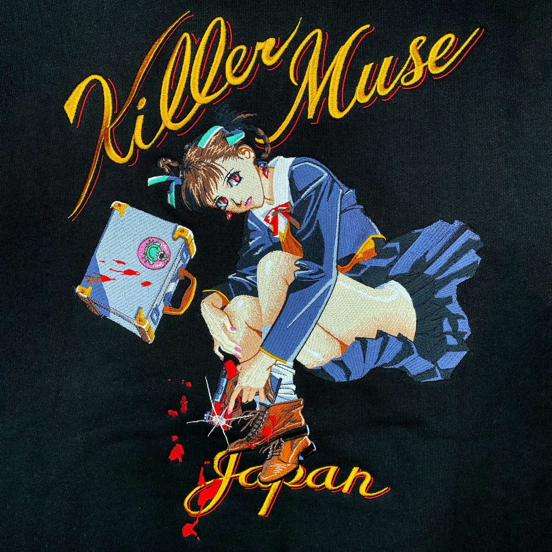 A KITE x messa KILLER MUSE 01 Sawa Embroidered Zip Hoodie in Black - official product photo 3