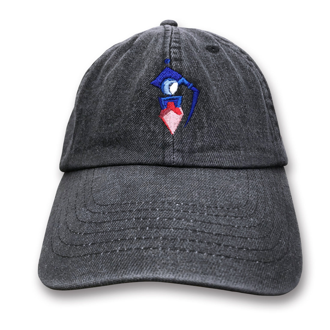 A KITE x messa Sawa Earring Embroidered Denim Cap in Black Denim - official product photo 2