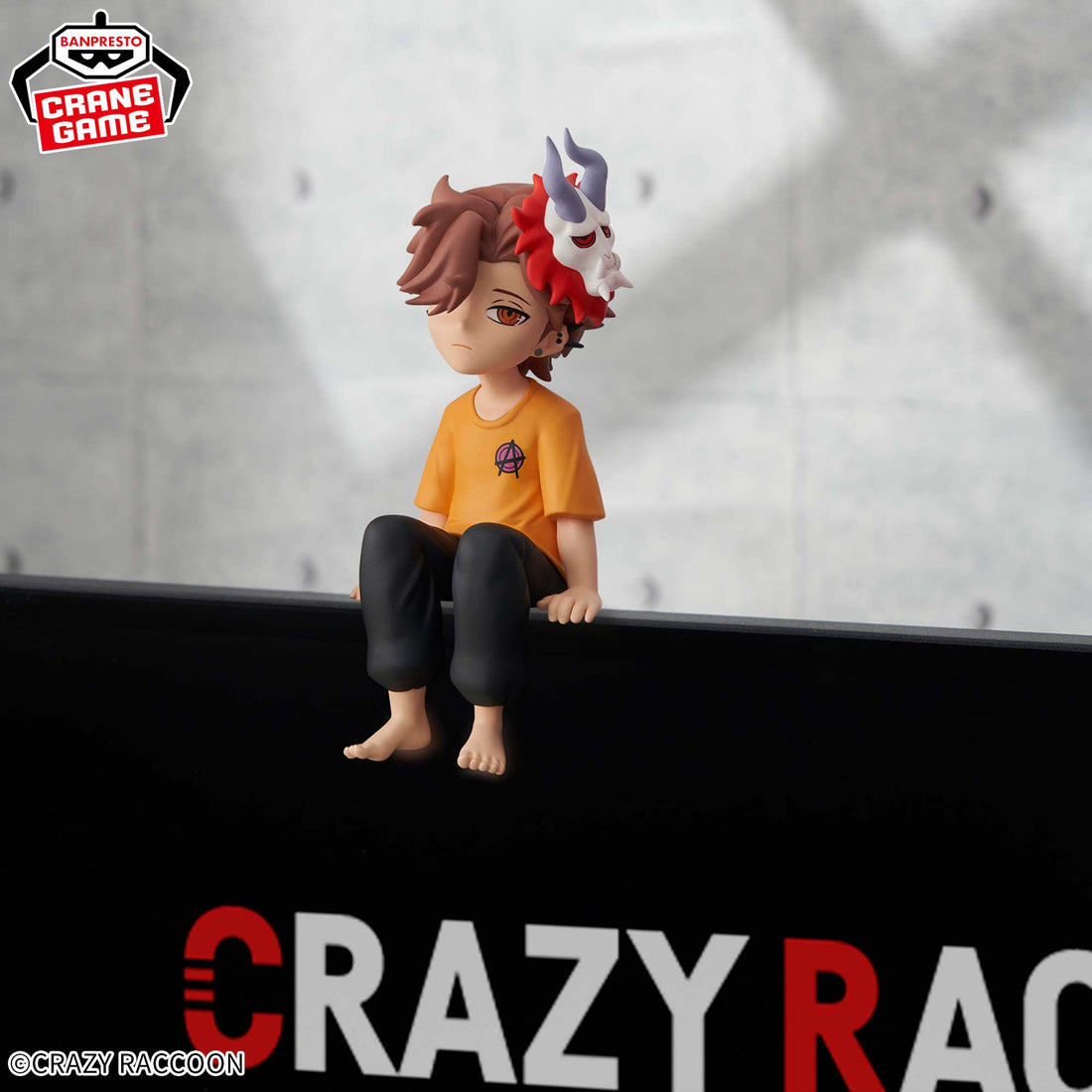 Banpresto Crane Game Crazy Raccoon Arisakaaa Orange Shirt Version Monitor Top Figure main product photo