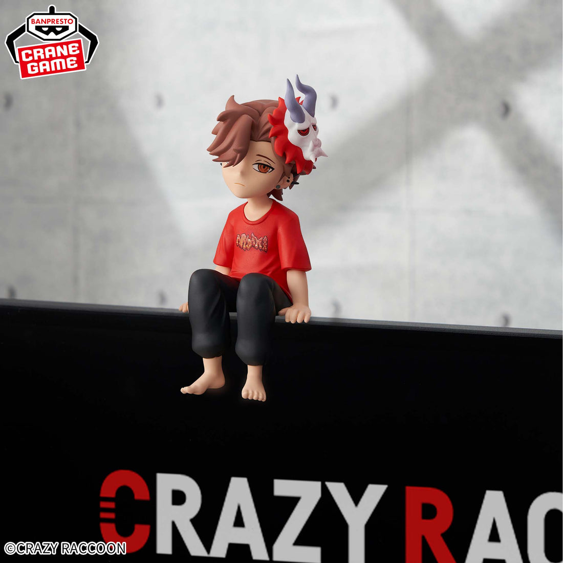 Banpresto Crane Game Crazy Raccoon Arisakaaa Red Shirt Version Monitor Top Figure main product photo
