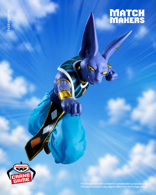 Banpresto Crane Game Dragon Ball Super Beerus VS Super Saiyan God Son Goku Match Makers Figure main product photo