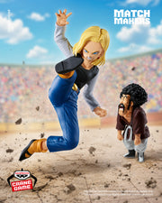 Banpresto Crane Game Dragon Ball Z Android 18 VS Mr. Satan VS Mighty Mask Match Makers Figure main product photo