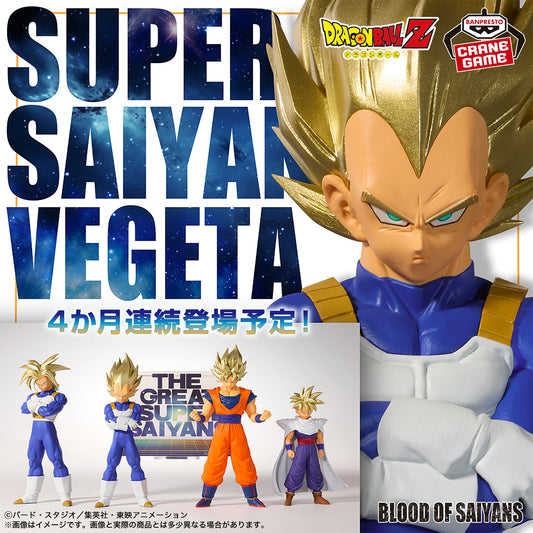 Banpresto Crane Game Dragon Ball Z Super Saiyan Vegeta BLOOD OF SAIYANS Figure main product photo