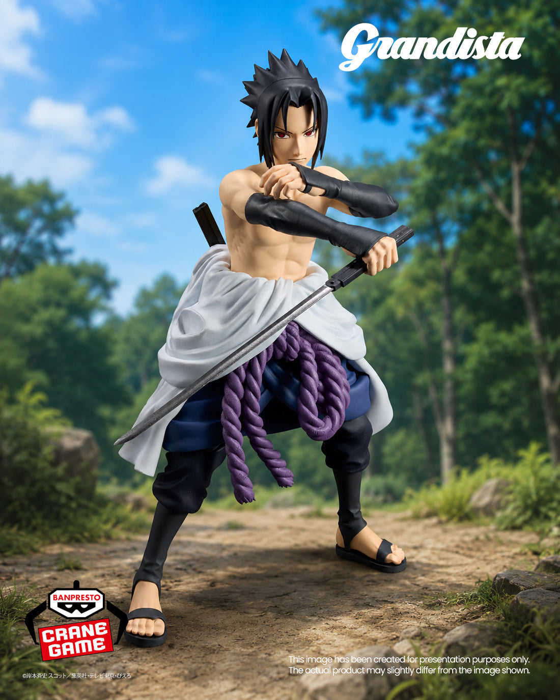Banpresto Crane Game Naruto Shippuden Sasuke Uchiha Grandista Figure main product photo