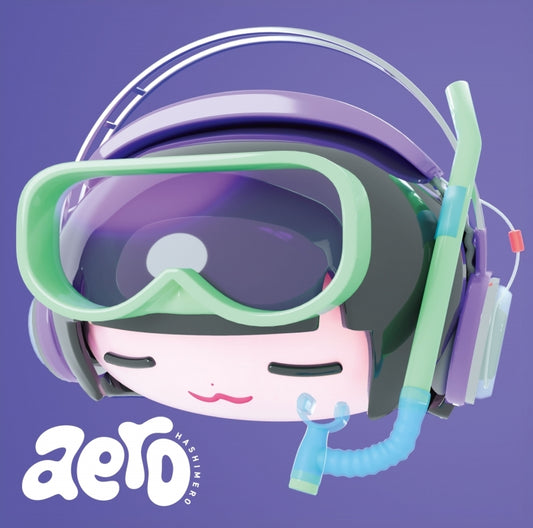 HASHIMERO aero standard edition CD cover with illustrated diving mask