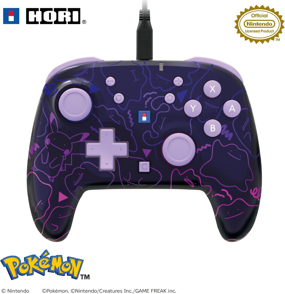 Nintendo Switch 2 Pokemon Wired HORIPAD TURBO - Ditto (METAMON) - official HORI product image