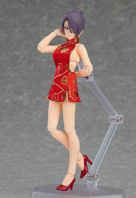 figma 569 Female Body (Mika) with Mini Skirt Chinese Dress Outfit Action Figure official product photo by Max Factory