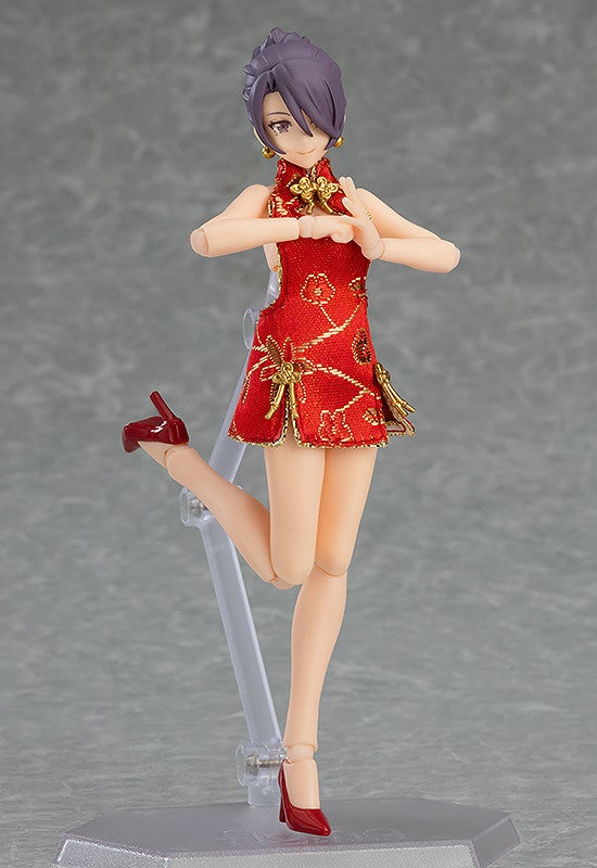 figma 569 Female Body (Mika) with Mini Skirt Chinese Dress Outfit Action Figure official product photo by Max Factory