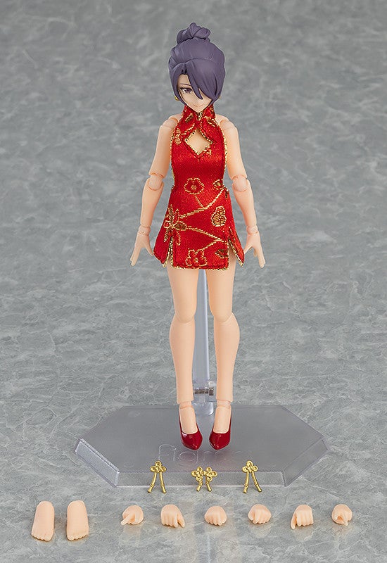 figma 569 Female Body (Mika) with Mini Skirt Chinese Dress Outfit Action Figure official product photo by Max Factory