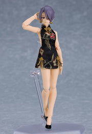 figma 569c Female Body (Mika) with Mini Skirt Chinese Dress Outfit (Black) Action Figure official product photo by Max Factory