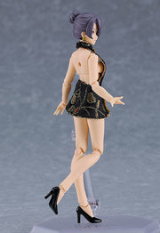 figma 569c Female Body (Mika) with Mini Skirt Chinese Dress Outfit (Black) Action Figure official product photo by Max Factory