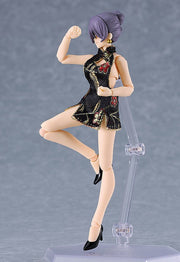 figma 569c Female Body (Mika) with Mini Skirt Chinese Dress Outfit (Black) Action Figure official product photo by Max Factory