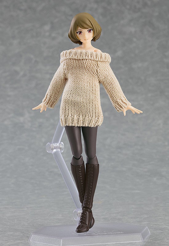 figma 574 Female Body (Chiaki) with Off-the-Shoulder Sweater Dress Action Figure official product photo by Max Factory