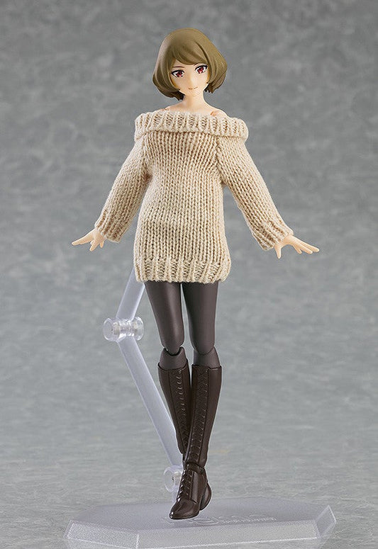 figma 574 Female Body (Chiaki) with Off-the-Shoulder Sweater Dress Action Figure official product photo by Max Factory