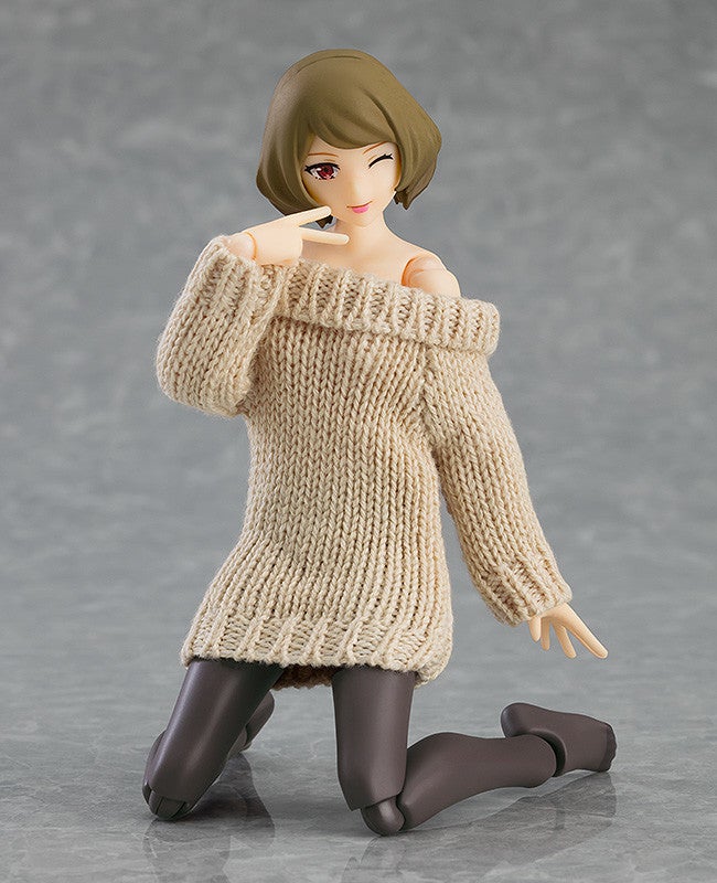 figma 574 Female Body (Chiaki) with Off-the-Shoulder Sweater Dress Action Figure official product photo by Max Factory