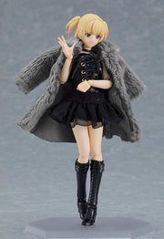 figma 581a Female Body (Yuuki) with Black Corset Dress + Fur Coat Outfit Action Figure official product photo by Max Factory