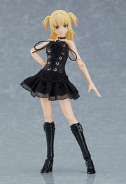 figma 581a Female Body (Yuuki) with Black Corset Dress + Fur Coat Outfit Action Figure official product photo by Max Factory