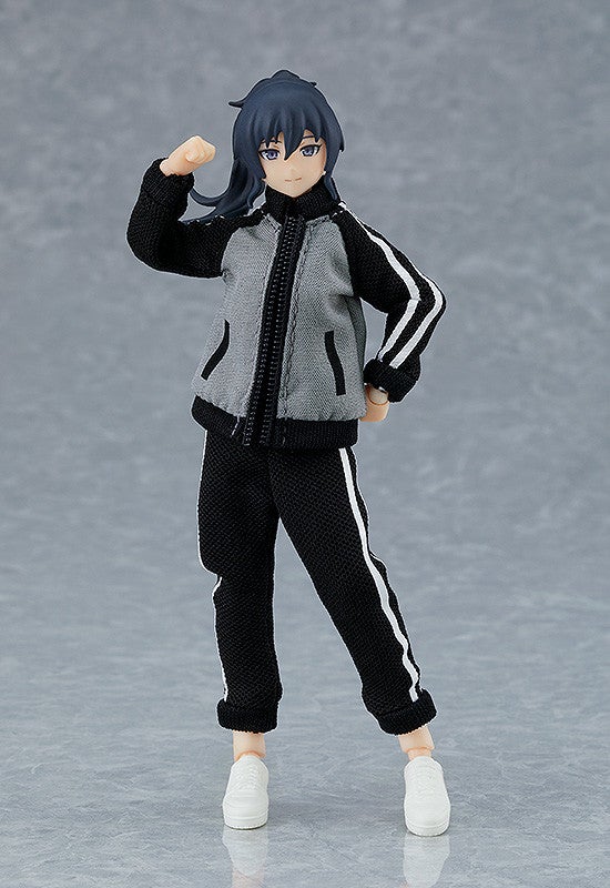 figma 601 Female Body (Makoto) with Tracksuit + Tracksuit Skirt Outfit Action Figure official product photo by Max Factory