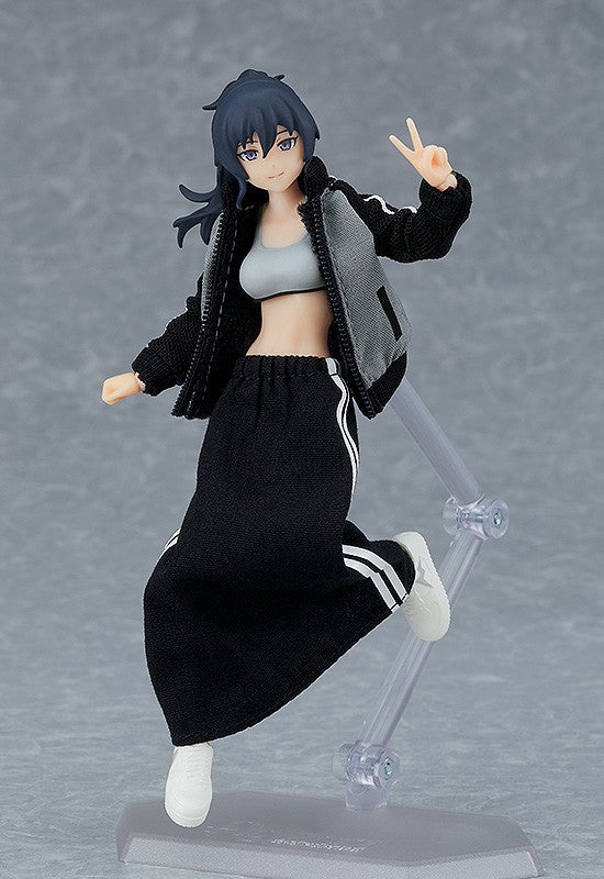 figma 601 Female Body (Makoto) with Tracksuit + Tracksuit Skirt Outfit Action Figure official product photo by Max Factory