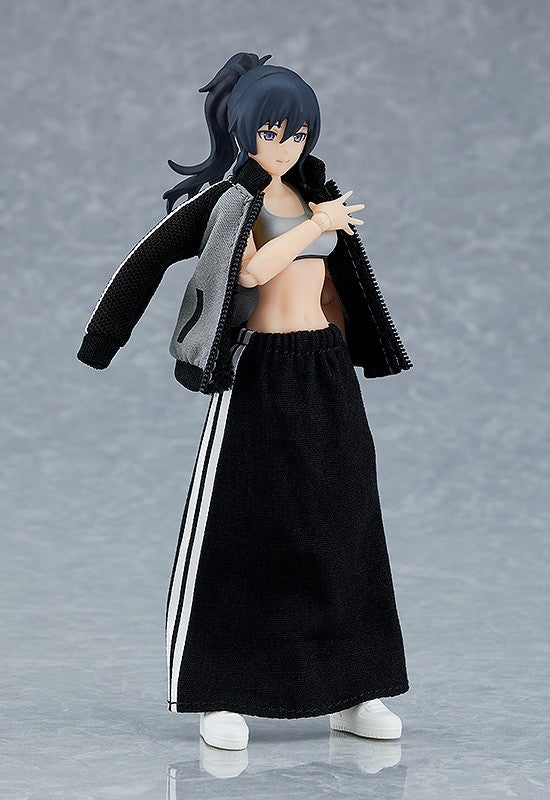 figma 601 Female Body (Makoto) with Tracksuit + Tracksuit Skirt Outfit Action Figure official product photo by Max Factory