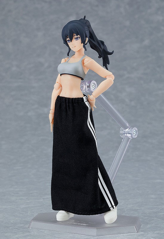 figma 601 Female Body (Makoto) with Tracksuit + Tracksuit Skirt Outfit Action Figure official product photo by Max Factory
