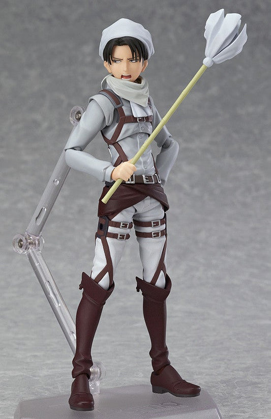 Max Factory figma EX-020 Attack on Titan Levi: Cleaning Ver. Action Figure official product photo