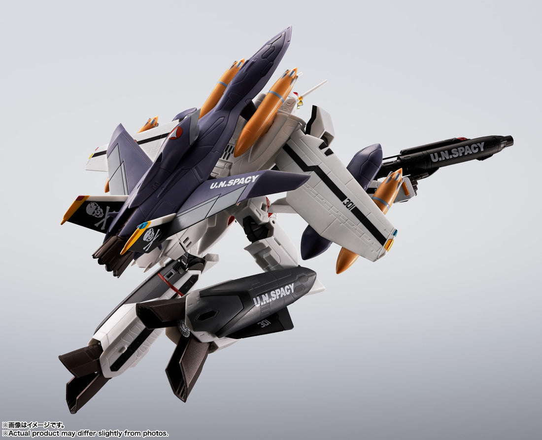BANDAI SPIRITS HI-METAL R Macross Zero VF-0S Phoenix Roy Focker Custom + QF-2200D-B Ghost Action Figure