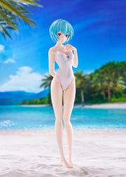 POP UP PARADE BEACH QUEENS Evangelion Rei Ayanami One-Piece Style L Size Complete Figure official product image