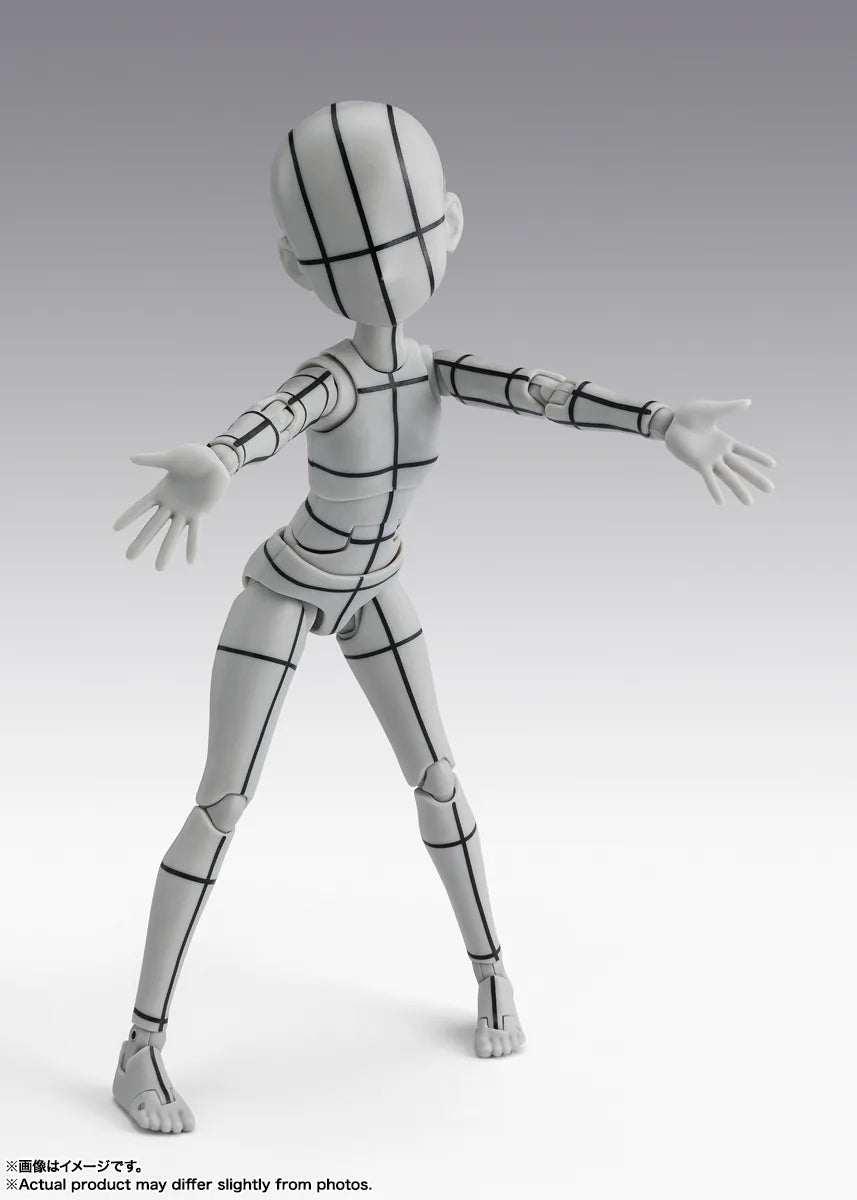BANDAI SPIRITS S.H.Figuarts Body-chan Ken Sugimori Edition Wireframe Gray Color Ver. action figure