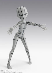 BANDAI SPIRITS S.H.Figuarts Body-chan Ken Sugimori Edition Wireframe Gray Color Ver. action figure