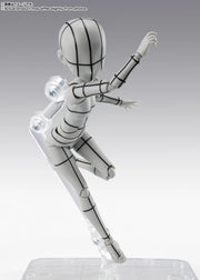 BANDAI SPIRITS S.H.Figuarts Body-chan Ken Sugimori Edition Wireframe Gray Color Ver. action figure
