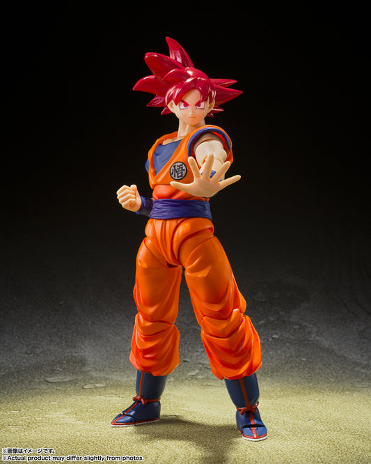 BANDAI SPIRITS S.H.Figuarts Dragon Ball Super Super Saiyan God Son Goku Saiyan God from a Righteous Heart Action Figure