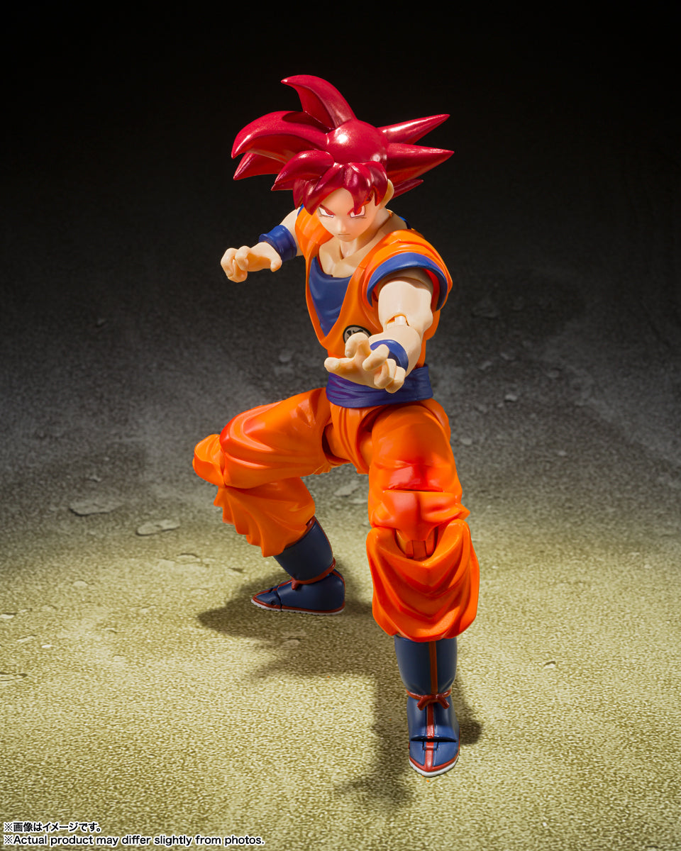 BANDAI SPIRITS S.H.Figuarts Dragon Ball Super Super Saiyan God Son Goku Saiyan God from a Righteous Heart Action Figure