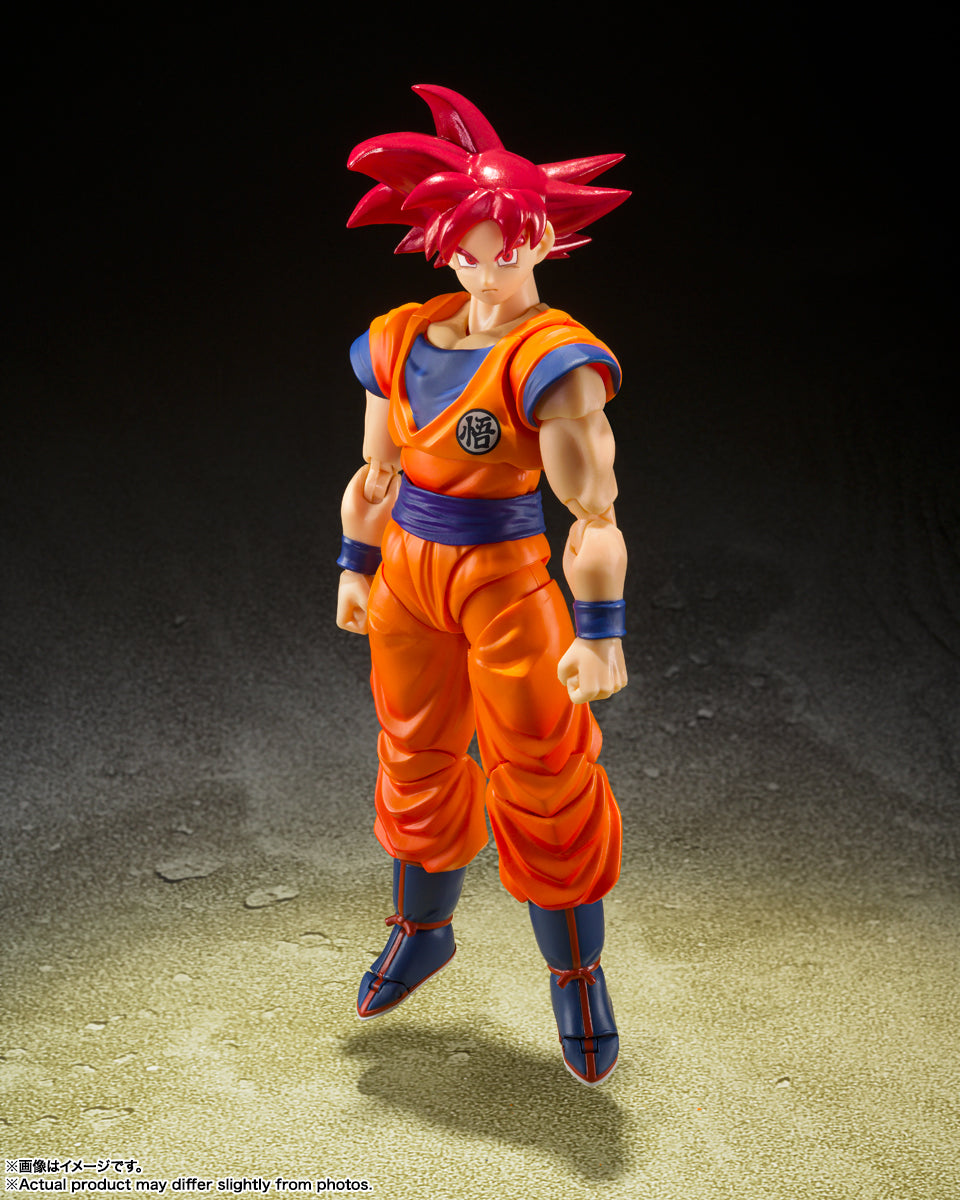BANDAI SPIRITS S.H.Figuarts Dragon Ball Super Super Saiyan God Son Goku Saiyan God from a Righteous Heart Action Figure