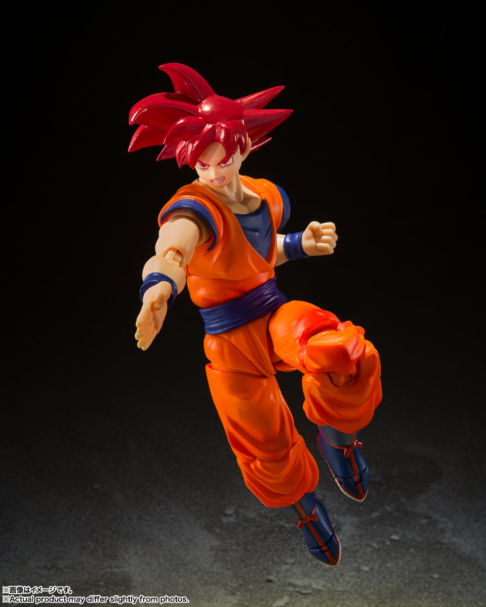 BANDAI SPIRITS S.H.Figuarts Dragon Ball Super Super Saiyan God Son Goku Saiyan God from a Righteous Heart Action Figure