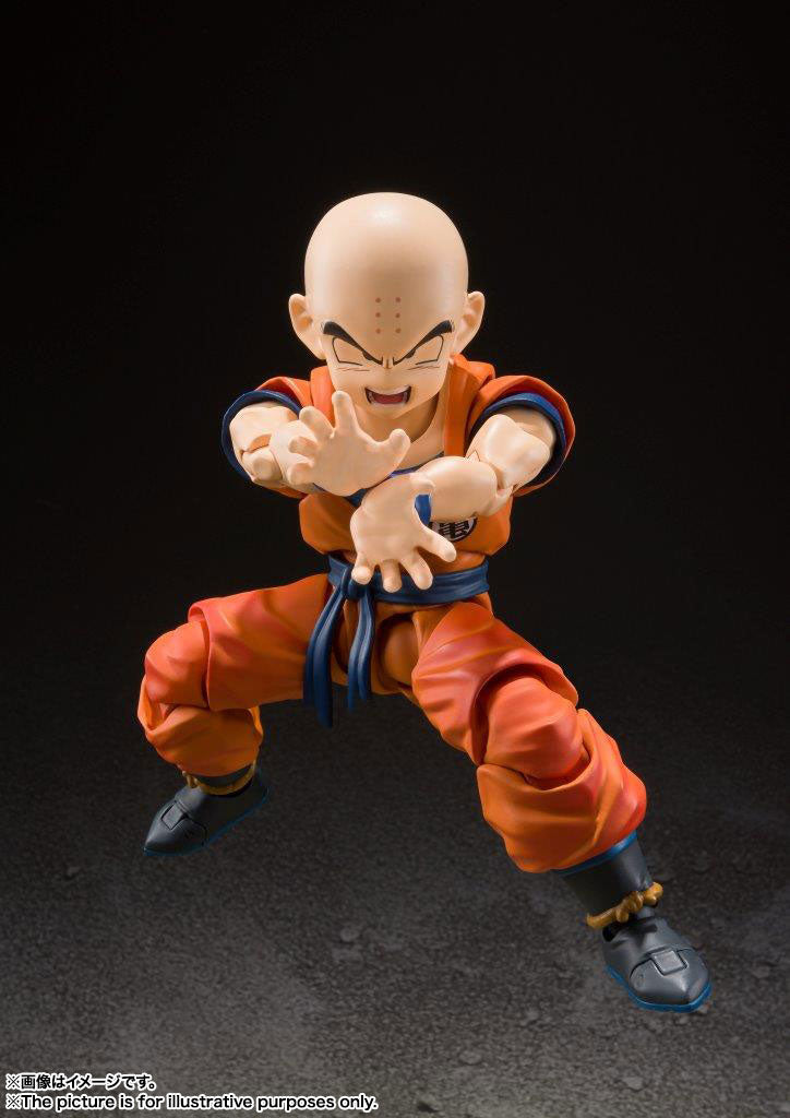 BANDAI SPIRITS S.H.Figuarts Dragon Ball Z Krillin Earth's Strongest Man Reissue Action Figure