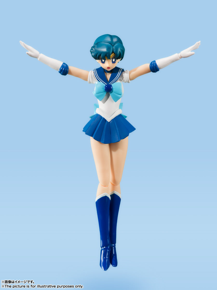 BANDAI SPIRITS S.H.Figuarts Sailor Moon Sailor Mercury Animation Color Edition Reissue Action Figure