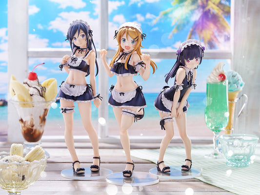 TENITOL TALL Kirino, Kuroneko & Ayase Swimsuit Maid Ver. 3-Figure Set official FuRyu product image