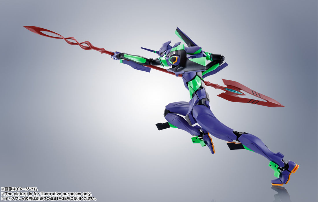 BANDAI SPIRITS The Robot Spirits Neon Genesis Evangelion Evangelion Unit-01 with Spear of Cassius Renewal Color Edition Reissue Action Figure