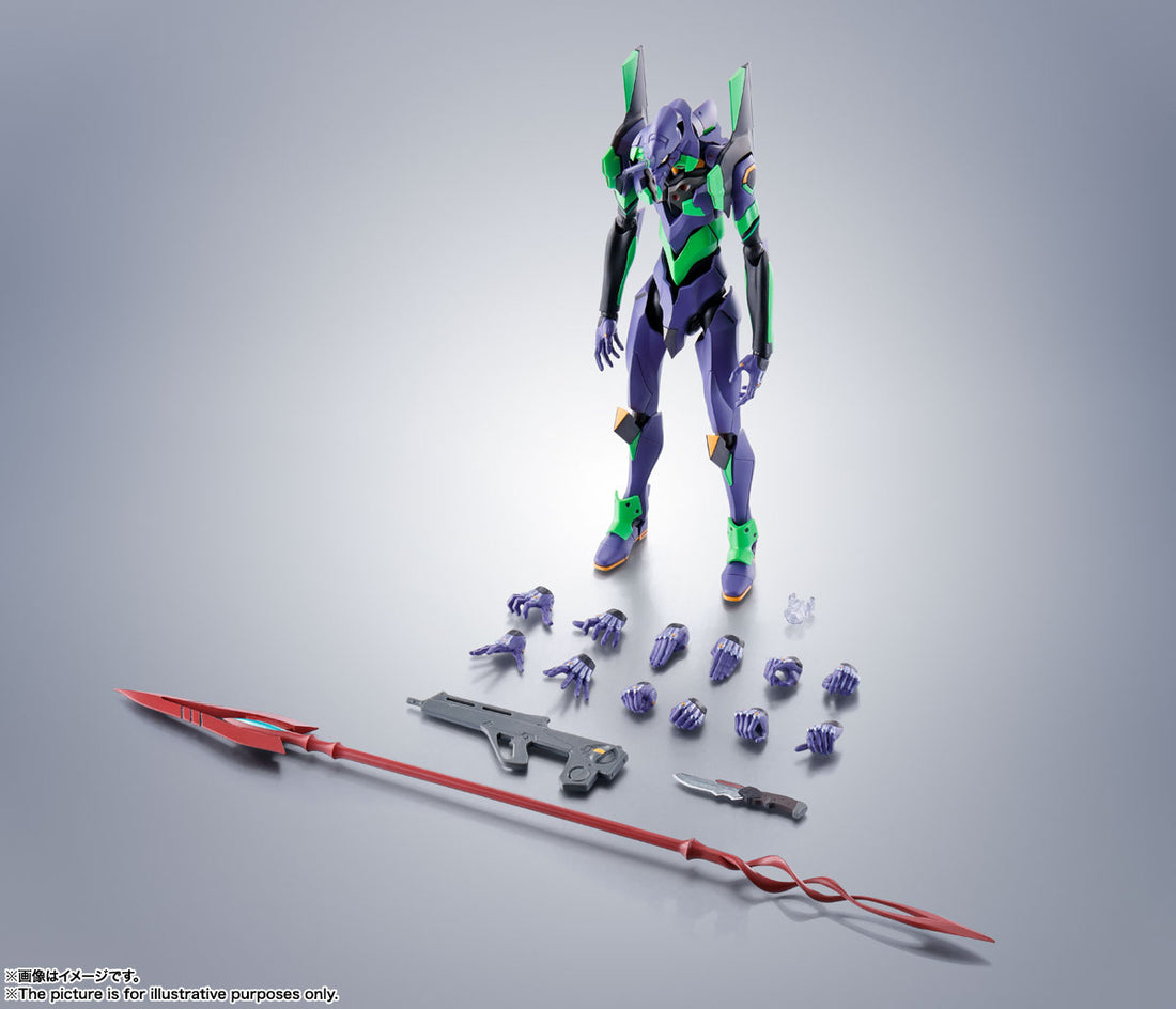 BANDAI SPIRITS The Robot Spirits Neon Genesis Evangelion Evangelion Unit-01 with Spear of Cassius Renewal Color Edition Reissue Action Figure