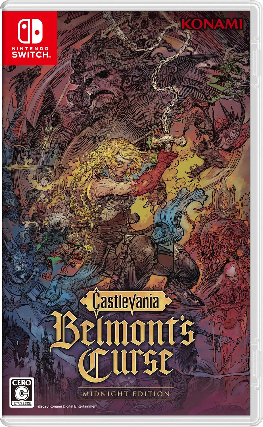 Nintendo Switch Castlevania: Belmont's Curse Midnight Edition - official Japanese front cover