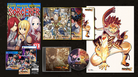 FAIRY TAIL 2 Guild Box official contents diagram with platform options - this product includes Nintendo Switch game