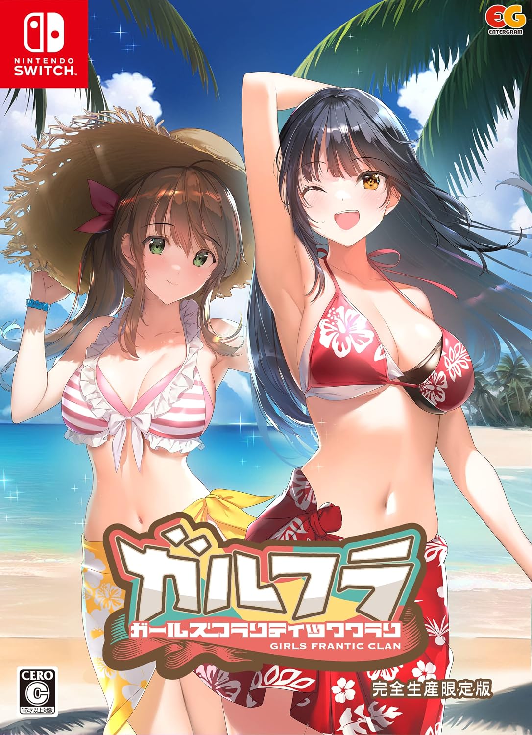 Girls Frantic Clan Limited Edition - official Japanese Nintendo Switch physical limited collector front; ordinary beach swimsuits, no explicit sexual activity