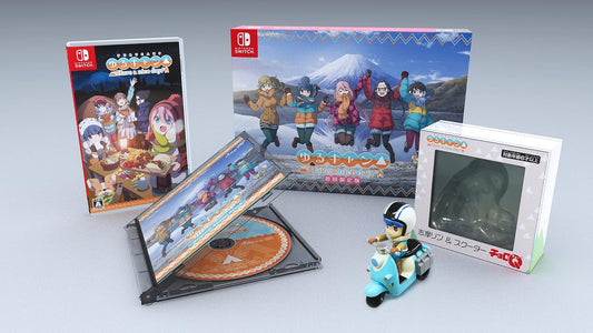 Laid-Back Camp Have a Nice Day Limited Edition - official Nintendo Switch game, collector box, soundtrack and Rin Shima scooter Choro-Q composition