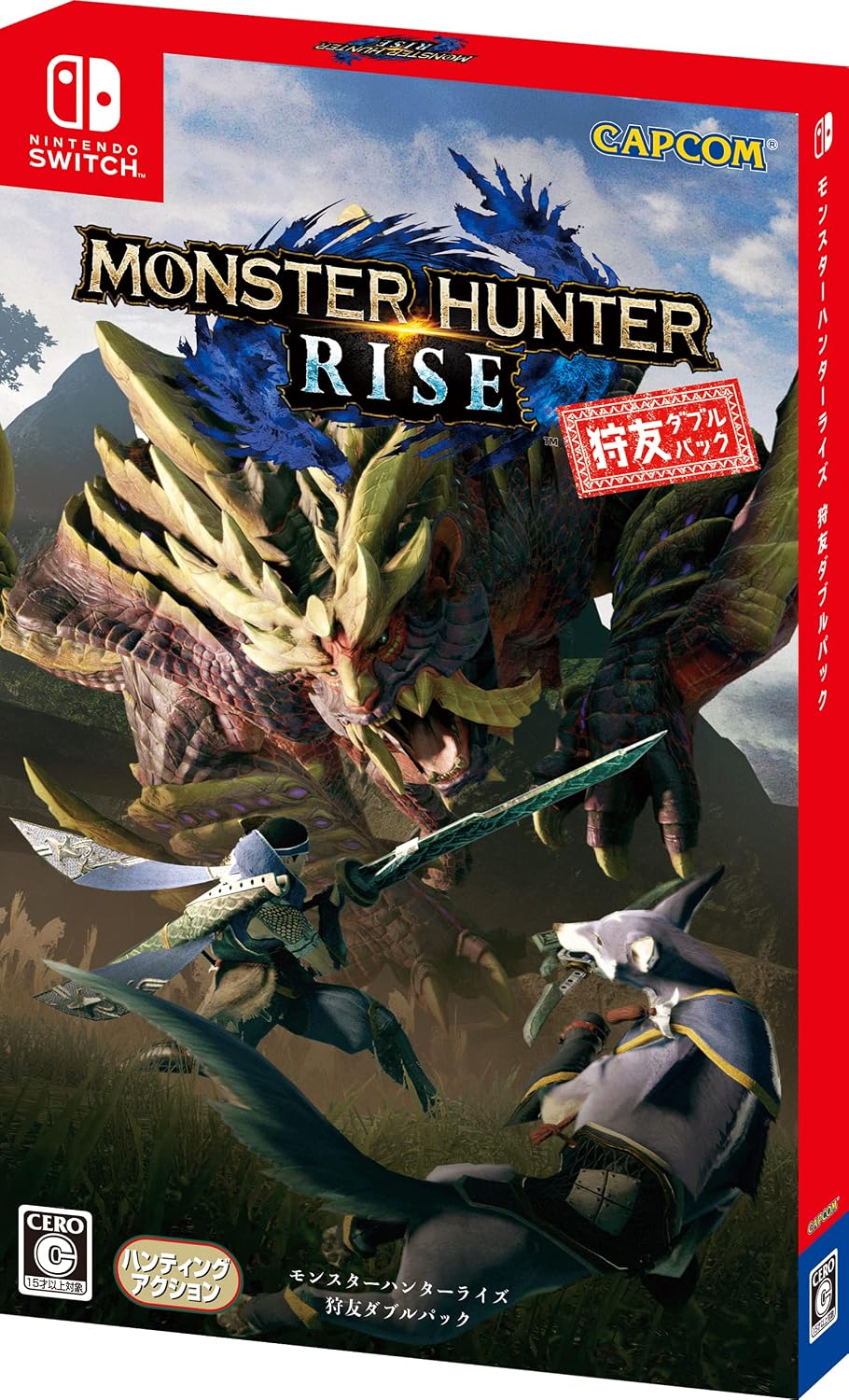 Nintendo Switch Monster Hunter Rise Karitomo Double Pack (Used - One Physical Game Only) - official Japanese front cover
