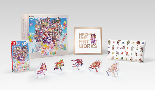 Uma Musume Party Dash Deluxe Box - official Nintendo Switch physical game and collector contents, block figure set, special pouch and artwork book; DLC codes not promised for Used