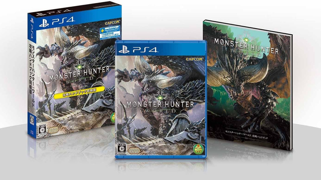 PlayStation 4 Monster Hunter World Handbook Edition - original game, strategy handbook and outer box