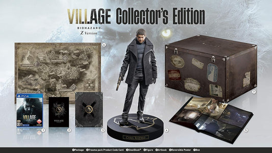 PlayStation 4 Resident Evil Village Z Version Collector’s Edition CERO Z - original game, Chris Redfield figure, artbook, poster, SteelBook and box