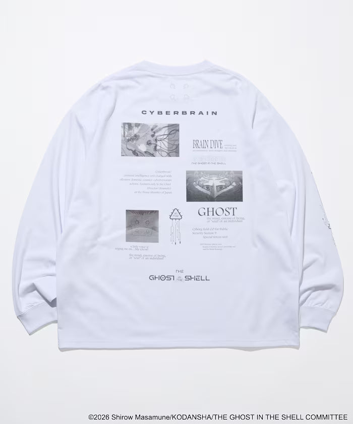 Ghost in the Shell x FREAK'S STORE Collage Long-Sleeve T-Shirt - White, official product view