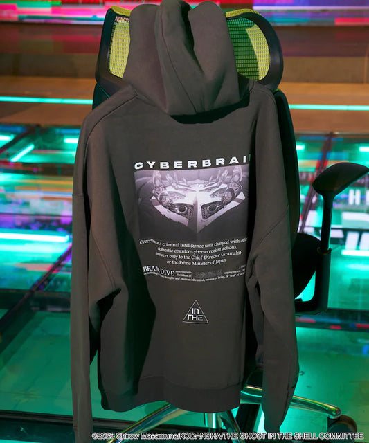 Ghost in the Shell x FREAK'S STORE CYBERBRAIN Back-Print Hoodie - Black, official product view